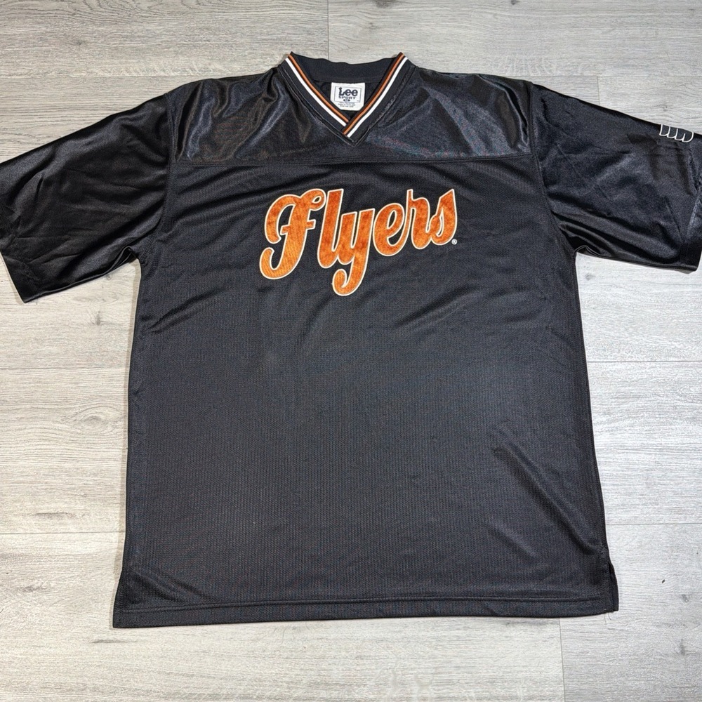 Vintage Flyers Jersey Lee Sport‎ XL Black NHL Hockey Script Spellout
